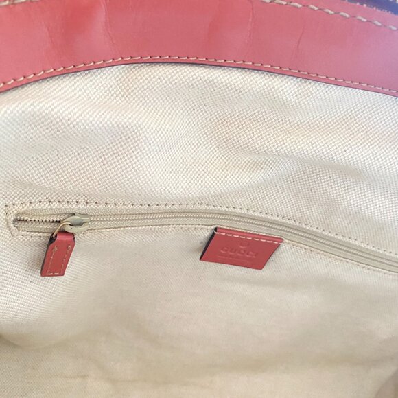 Authentic Gucci Canvas & Pink Leather Shoulder Bag - Picture 8 of 16